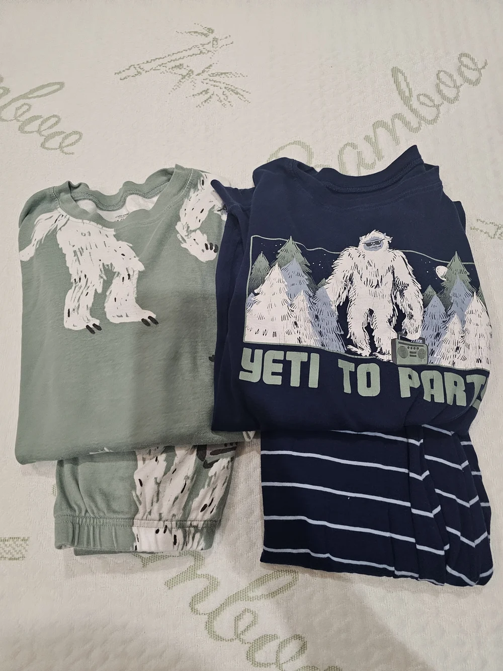 Carter's Kids Yeti Pajama Set - Navy & Sage